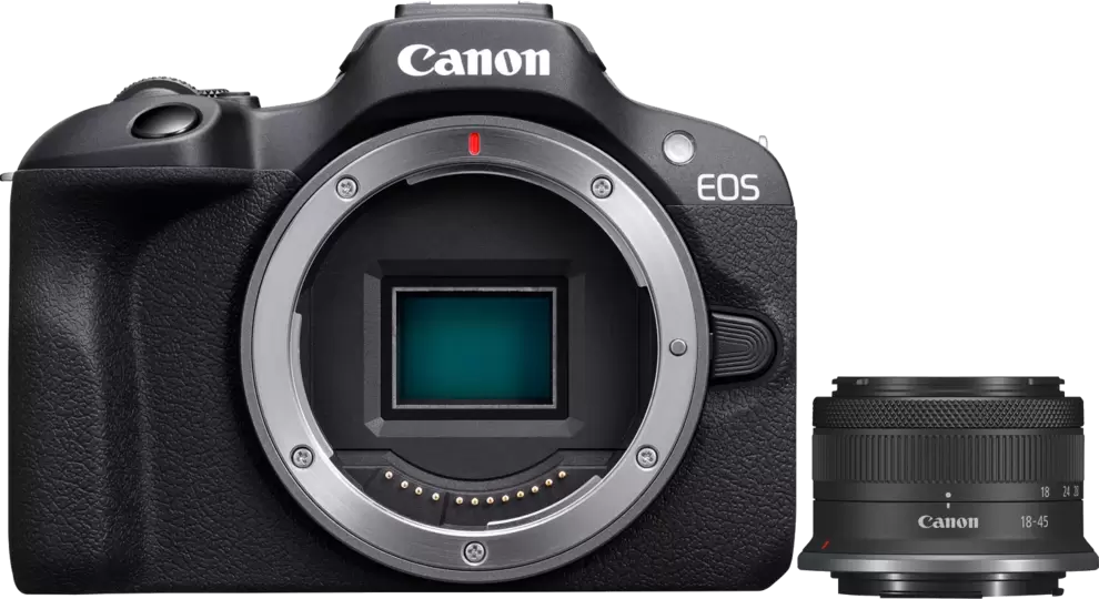 CANON EOS R100 Systemkamera mit RF-S 18-45mm f4.5-6.3 IS STM Objektiv für 489€ in Media Markt