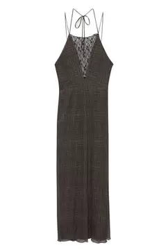 Kariertes Midikleid mit Spitze für 32,99€ in Pull & Bear