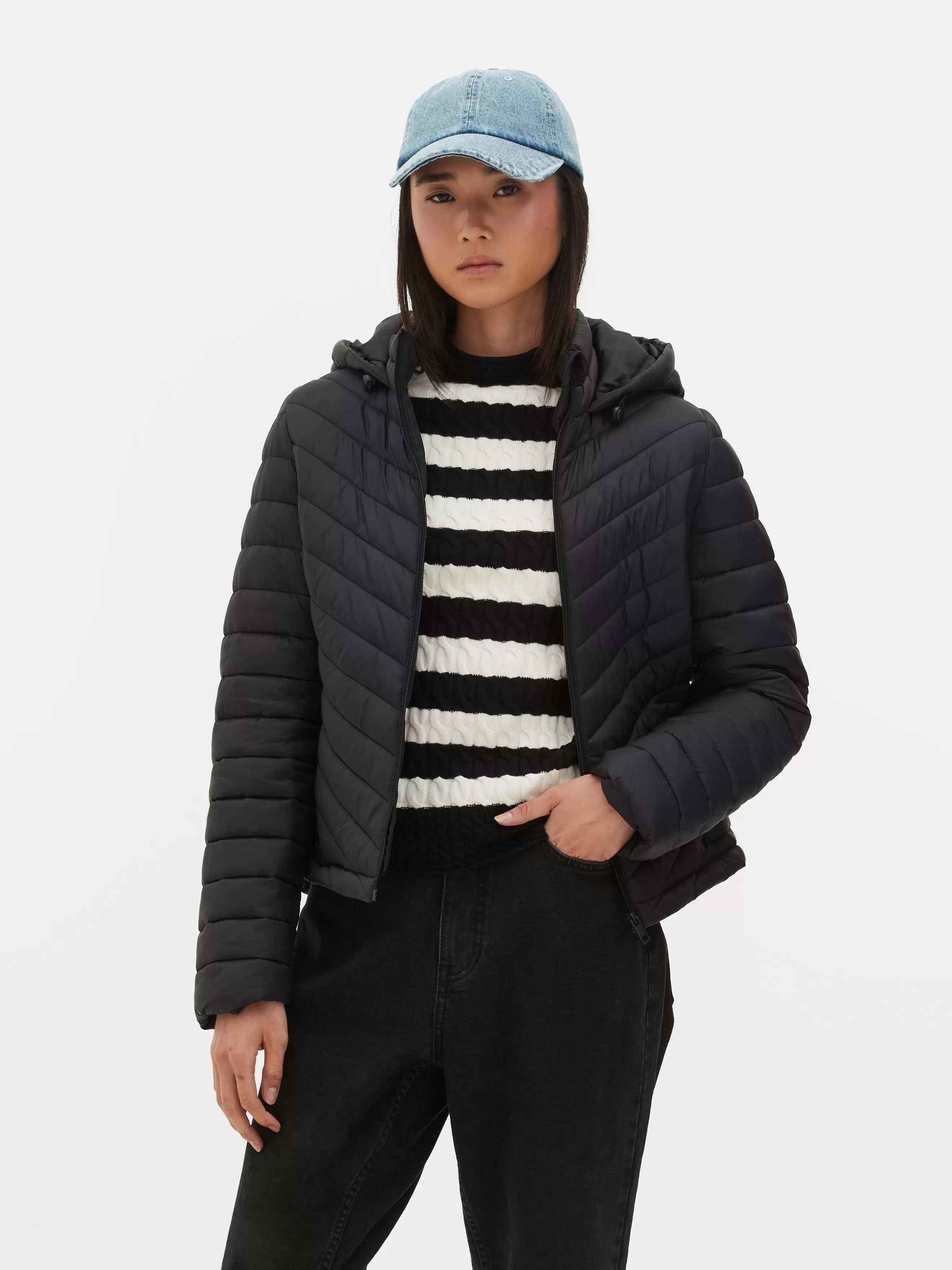 Dünne Pufferjacke mit Kapuze für 20€ in Primark