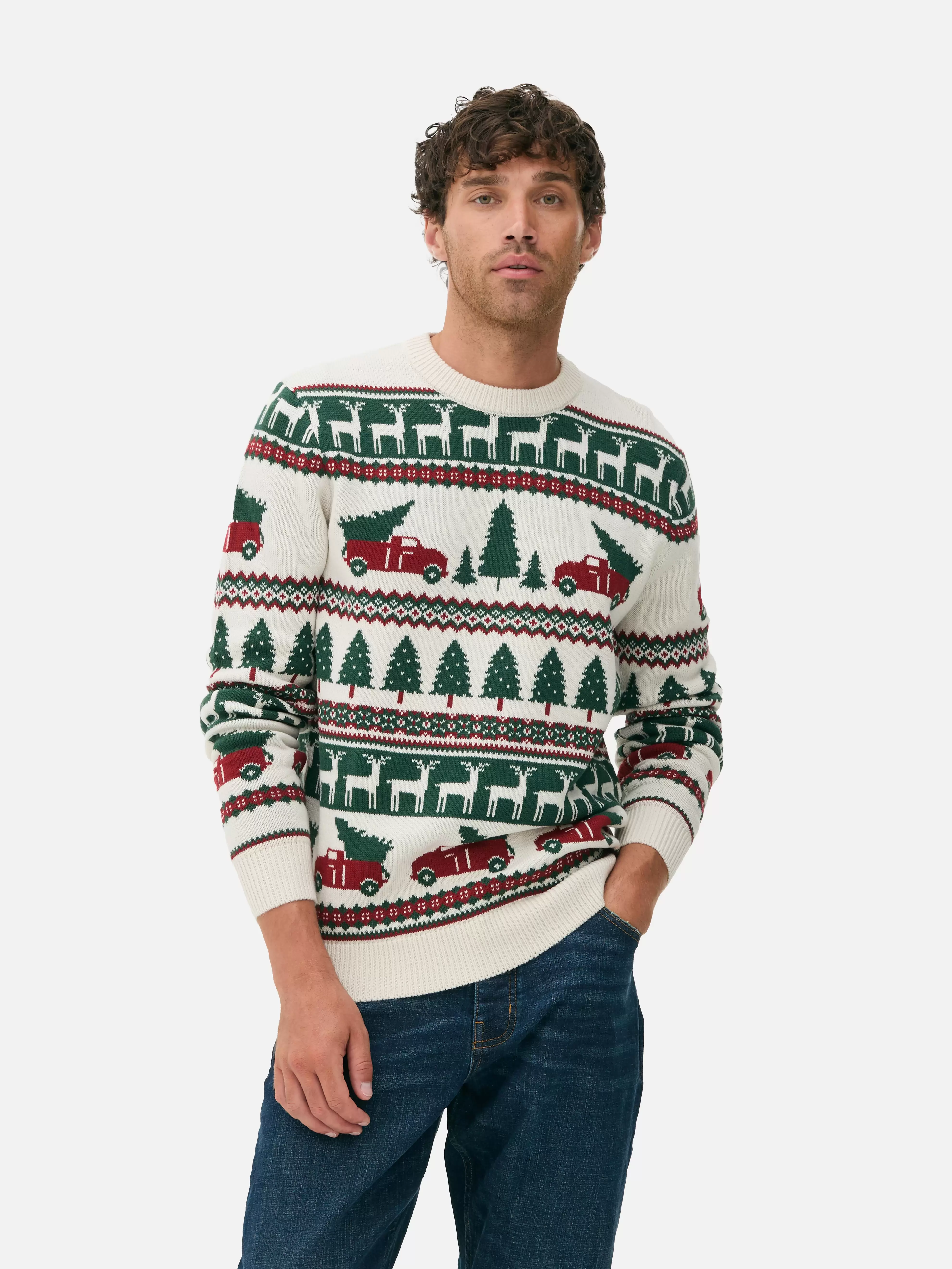 „Driving Home“ Weihnachtspullover mit Norwegermuster für 20€ in Primark