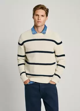 REGULAR FIT STRIPED KNIT JUMPER für 89,9€ in Pepe Jeans