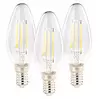 Luminea 3er-Set LED-Filament-Kerzen, E14, E, 4,2 W, 470 Lumen, 345°, warmweiß für 5,99€ in Pearl