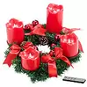 Britesta Adventskranz, rot, 4 rote LED-Kerzen mit bewegter Flamme für 44,99€ in Pearl