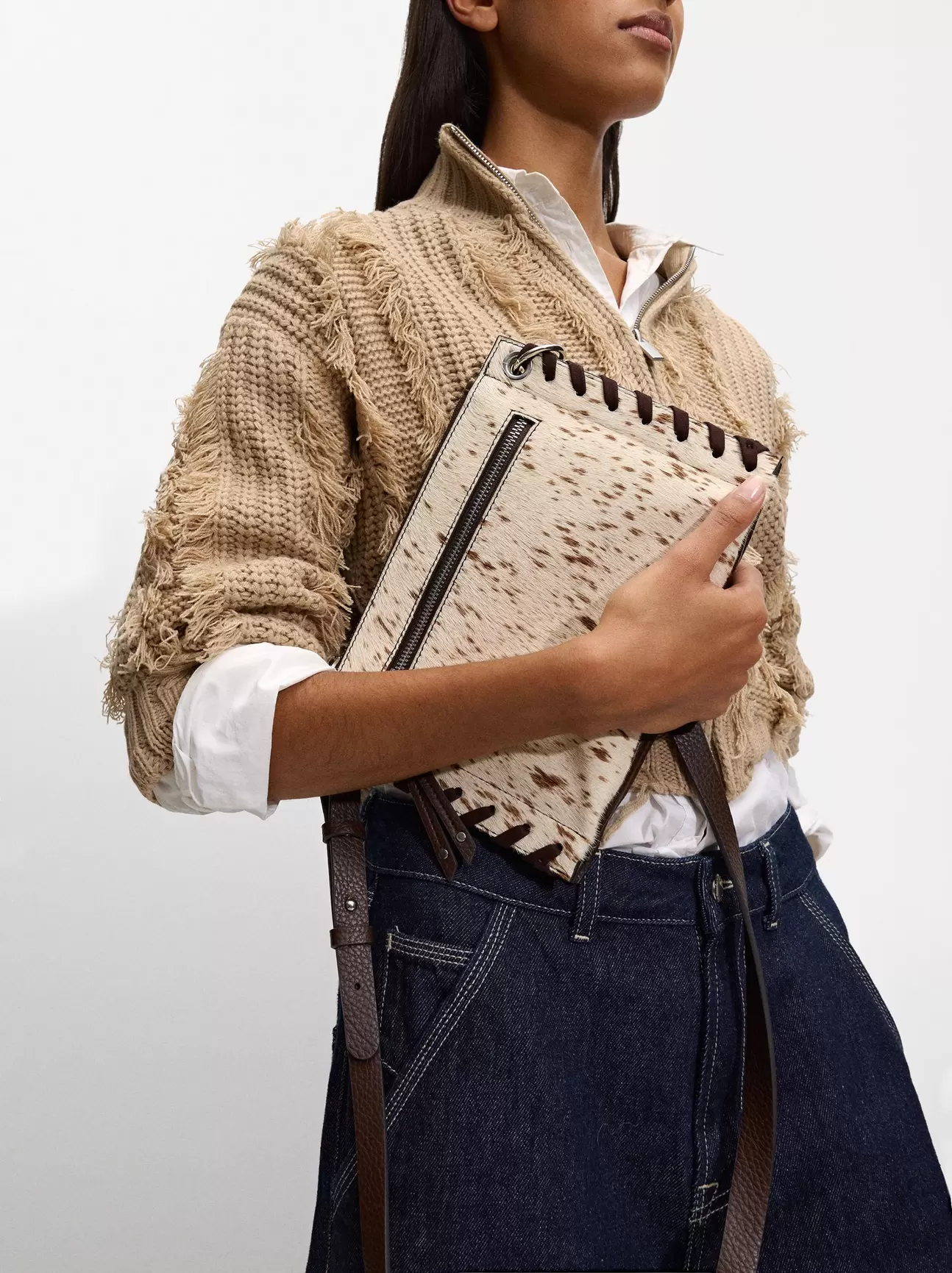 Leather Crossbody Bag With Exterior Pocket für 45,99€ in Parfois